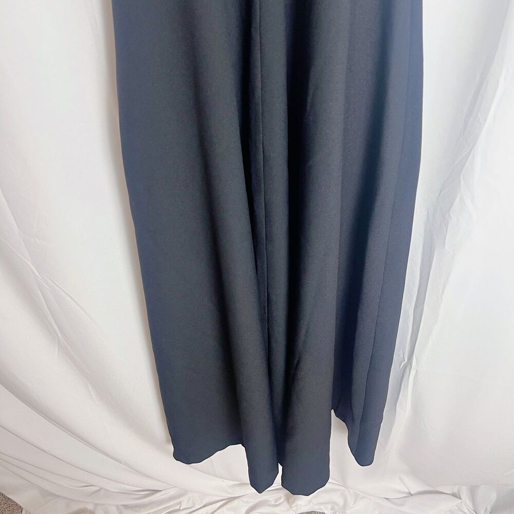 1960s Vintage Black Puff Sleeve Gown Maxi Dress Gold Trim - Picture 5 of 7